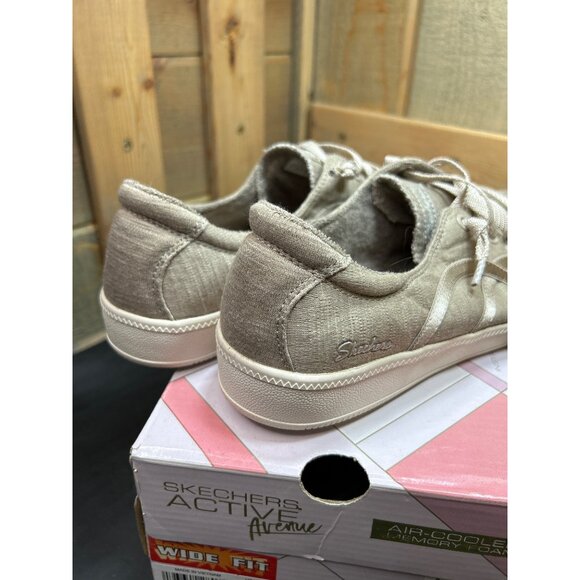 Skechers Womens Madison Ave-Take A Walk Wide Fit Sneakers 7.5 Taupe - Picture 5 of 9